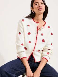 Friends Like These Tomato Embroidered Cardigan