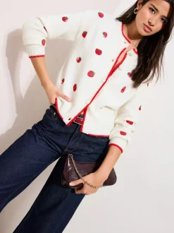 Friends Like These Tomato Embroidered Cardigan