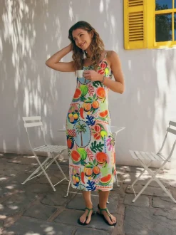 Fruitprint - Halflange zomerslipdress