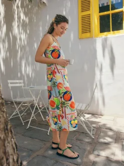 Fruitprint - Halflange zomerslipdress