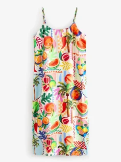 Fruitprint - Halflange zomerslipdress