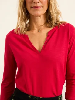 Fuchsiaroze - FatFace 3/4 Sleeve T Shirt