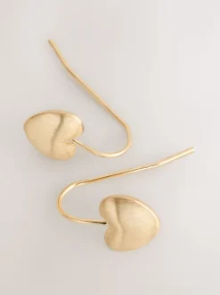 Geborsteld goudkleurig - Heart Earrings