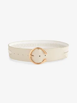 Gebroken wit - Brede riem met vlechtdetail