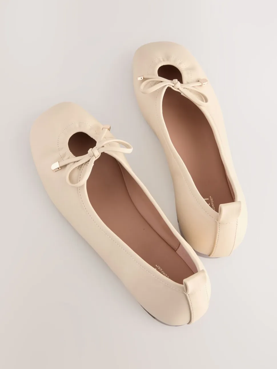 Gebroken wit - Forever Comfort® Tie Up Round Toe Ballet Flats