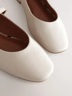 Gebroken wit - Mary Jane-schoenen met ronde neus
