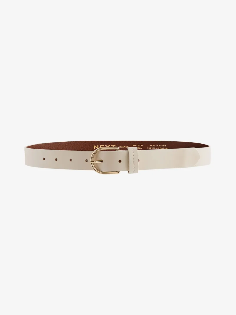 Gebroken wit - Standaard leren riem