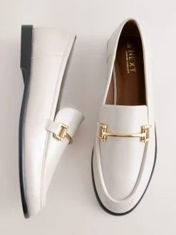 Gebroken wit - Trim Round Toe Loafers