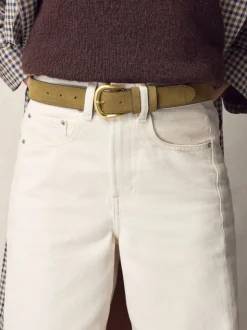 Gedempt groen - N. Premium Made in Italië suède riem