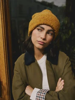 Geel - Boucle Knitted Beanie Hat
