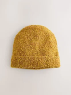 Geel - Boucle Knitted Beanie Hat
