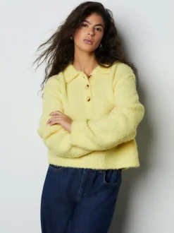 Geel - Boucle Long Sleeve Polo Jumper