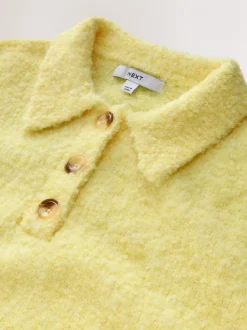 Geel - Boucle Long Sleeve Polo Jumper
