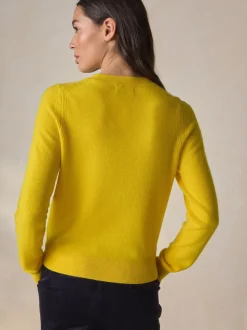 Geel - N.Premium 100% Cashmere Crew Neck Jumper