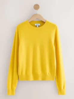 Geel - N.Premium 100% Cashmere Crew Neck Jumper