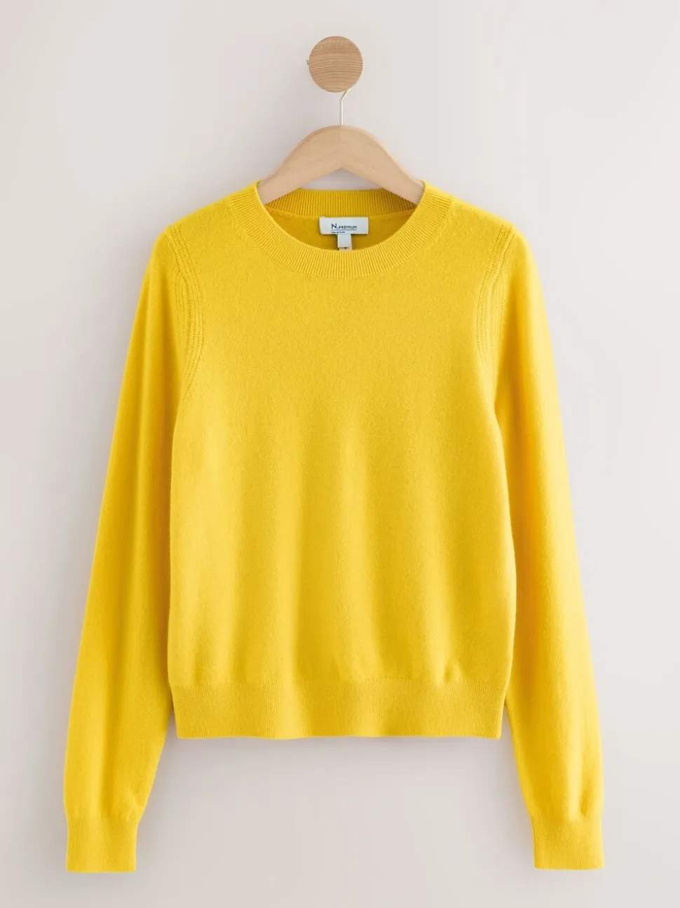Geel - N.Premium 100% Cashmere Crew Neck Jumper