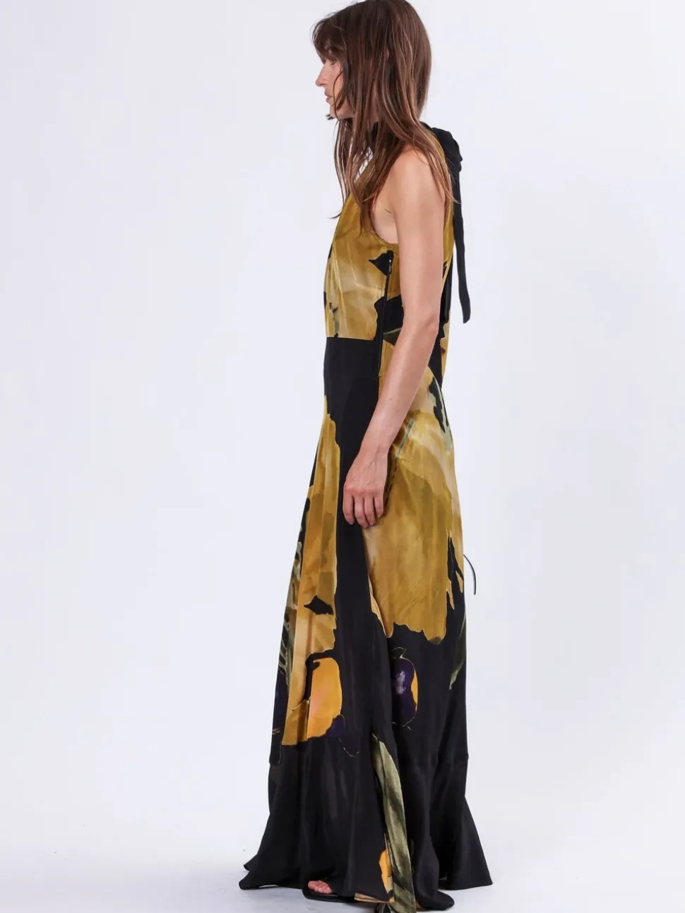Geel - Religion Valeria Column Maxi Dress With Large Floral Print