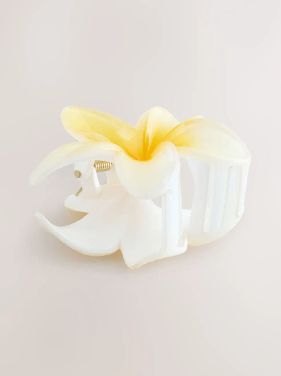 Geel/wit - Bloemvormige klauw haarclip