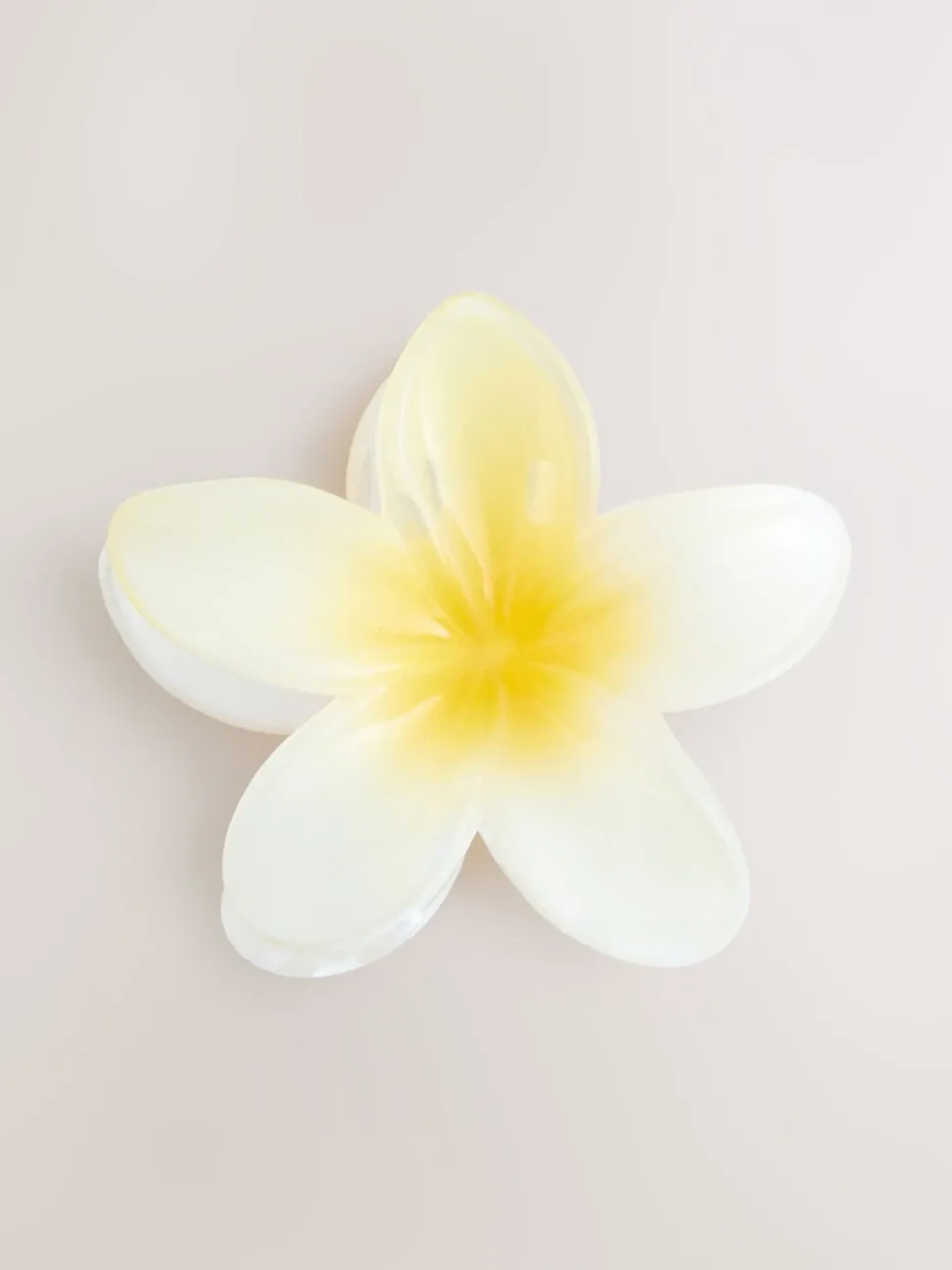 Geel/wit - Bloemvormige klauw haarclip