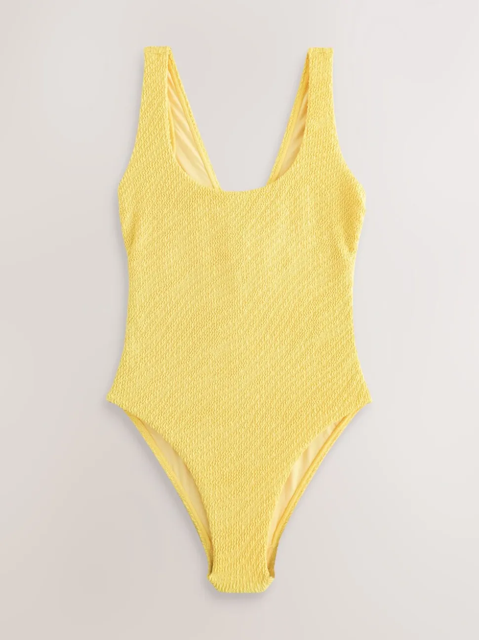Gele kreukel - Wide Strap Tummy Control Scoop Swimsuit
