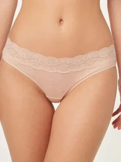 Gemêleerd grijs/roze/roodpaars - Katoenen kanten slipjes 4 stuks