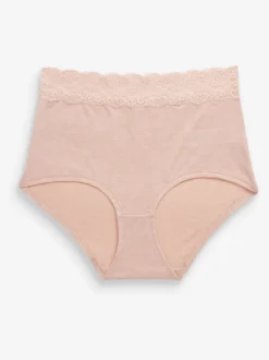 Gemêleerd grijs/roze/roodpaars - Katoenen kanten slipjes 4 stuks