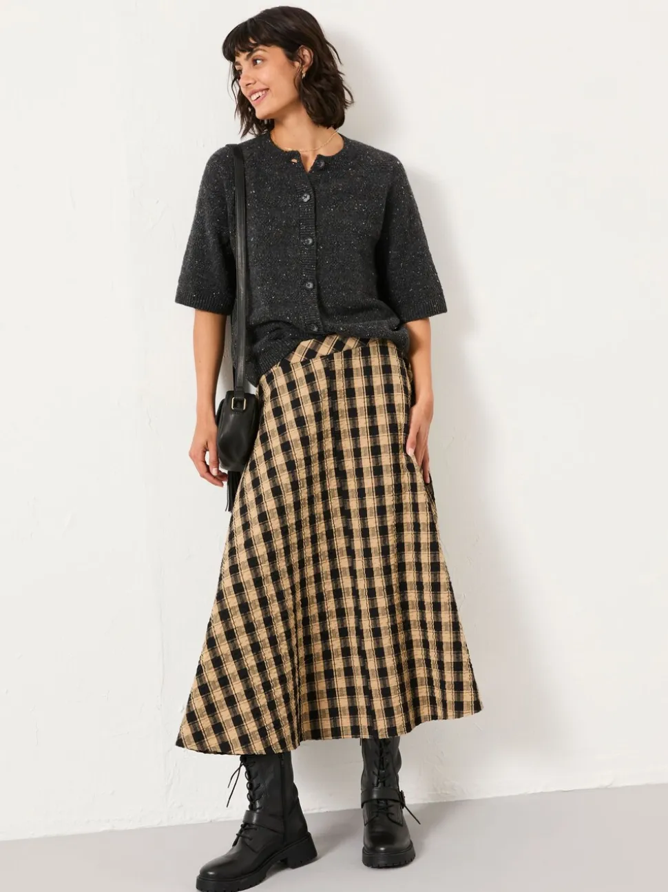 Geruite midirok van FatFace