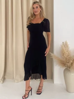 Girl In Mind Heidi midi-jurk met ruches