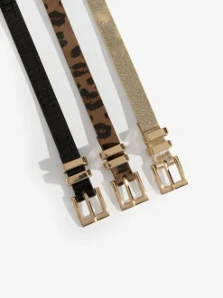 Gold, Leopard & Black - Lipsy Skinny Belts 3 Pack
