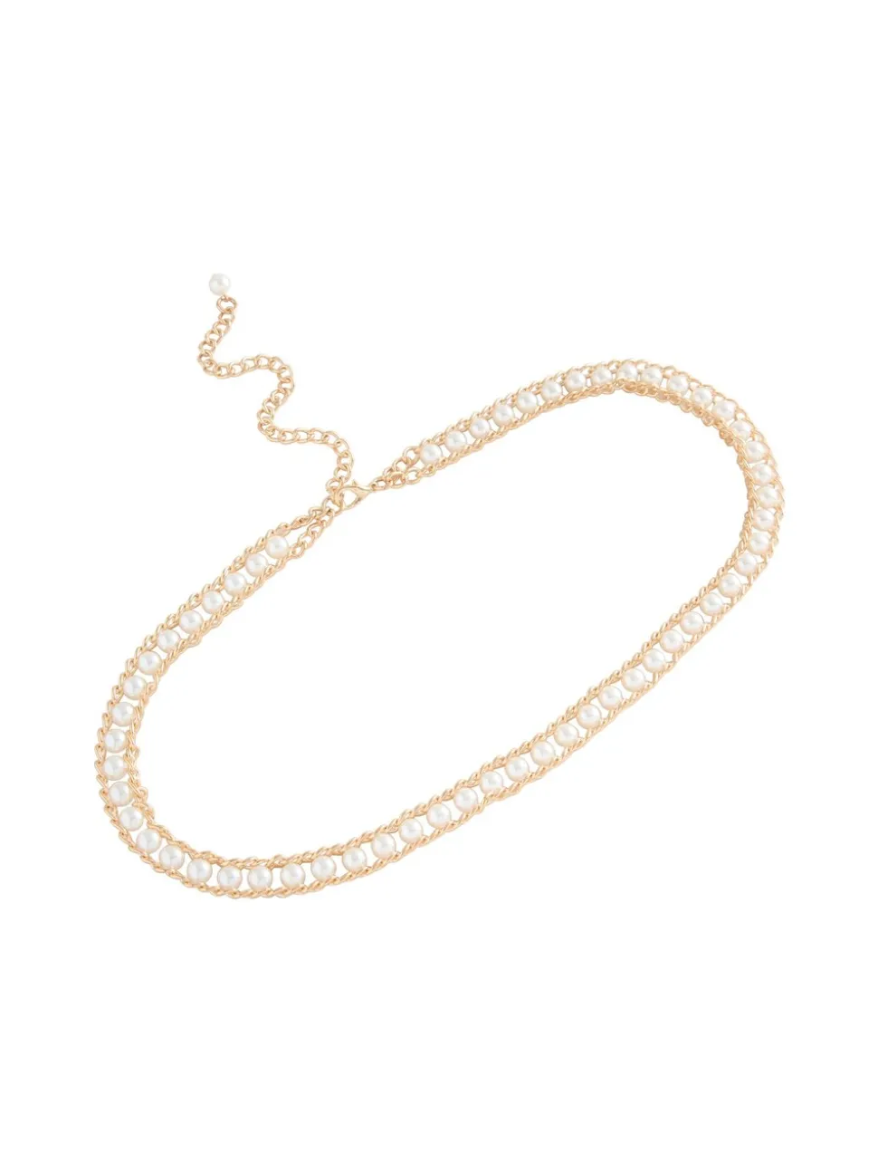 Gold Tone Pearl Bead - Kettingriem