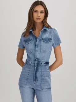 Good American - Skinny denim jumpsuit