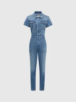 Good American - Skinny denim jumpsuit