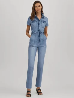 Good American - Skinny denim jumpsuit