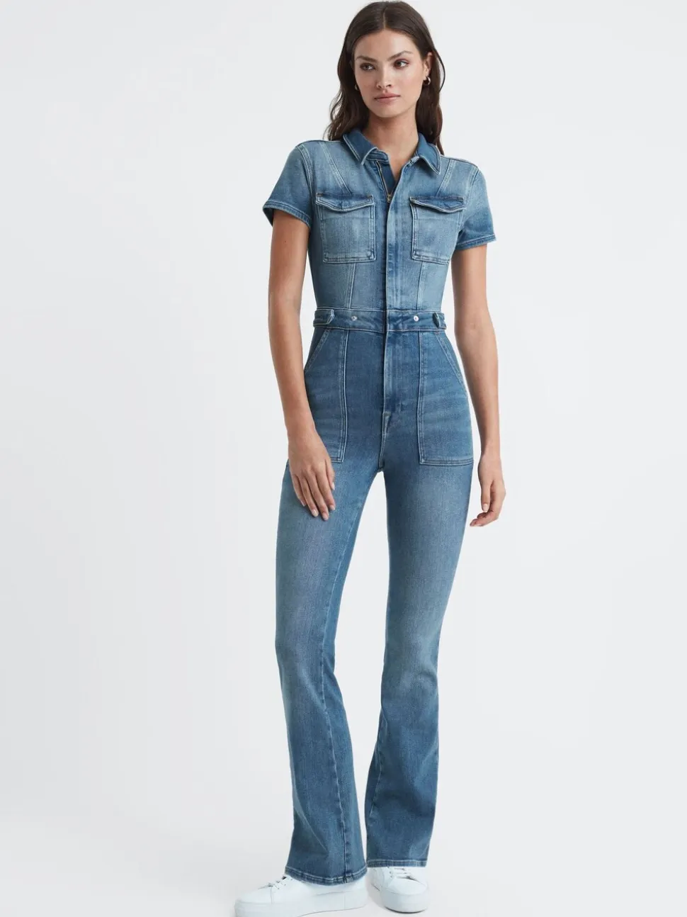 Good American bootcut jumpsuit van denim