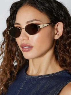 Goud - Dune London Glee Fashion Oval Sunglasses
