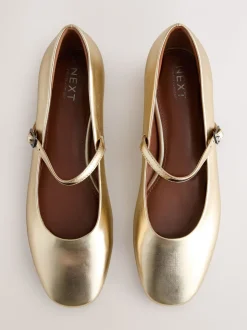 Goud - Forever Comfort® Mary Jane-schoenen met vierkante neus