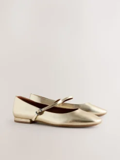 Goud - Forever Comfort® Mary Jane-schoenen met vierkante neus