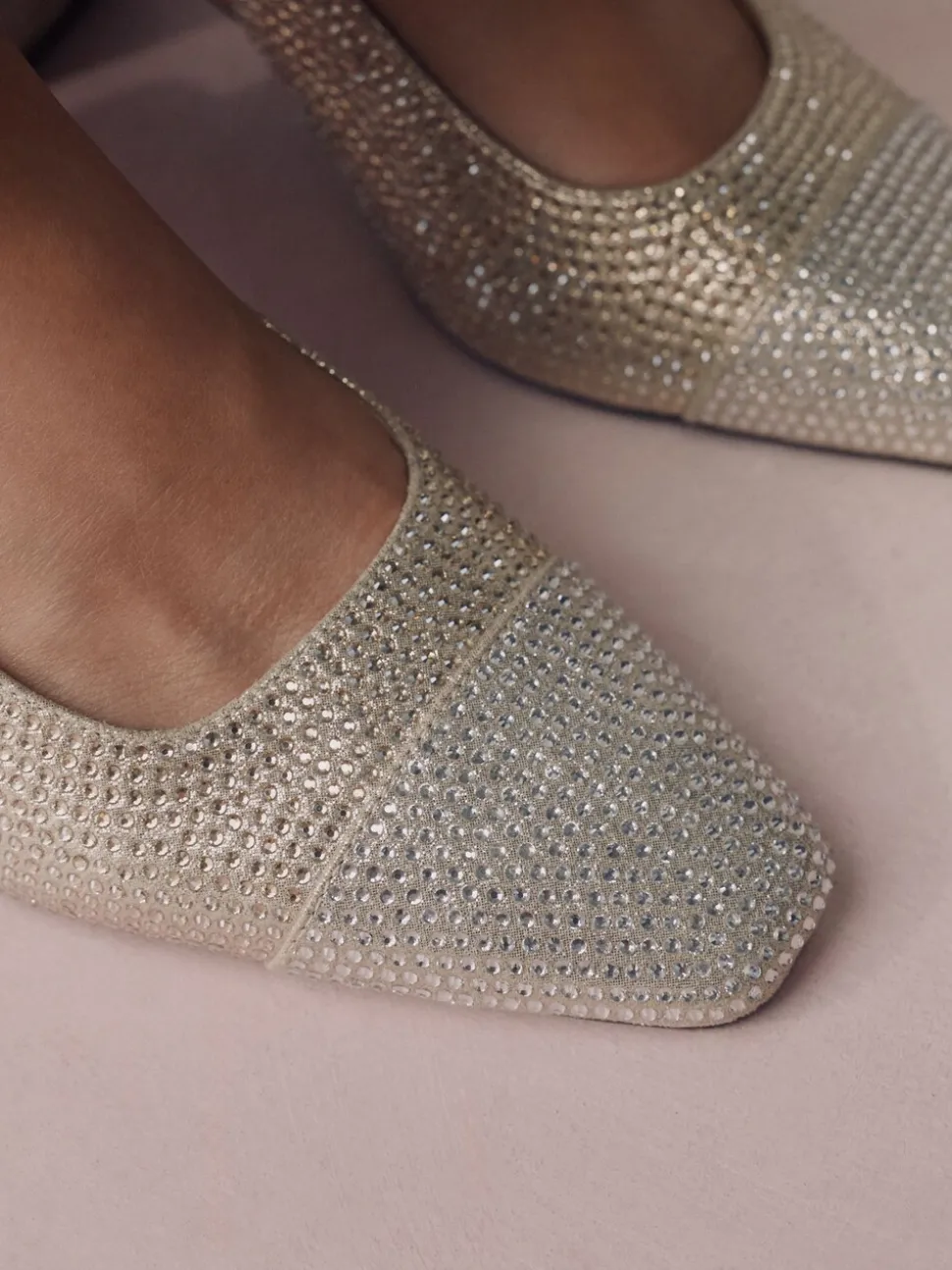 Goud - Forever Comfort® Square Toe Slingback Block Heels