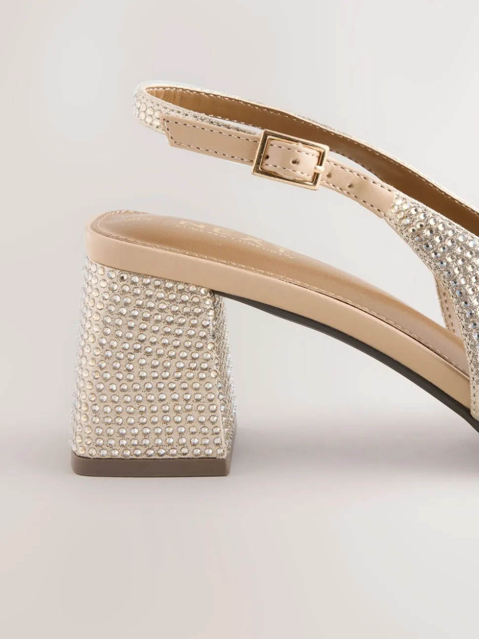 Goud - Forever Comfort® Square Toe Slingback Block Heels