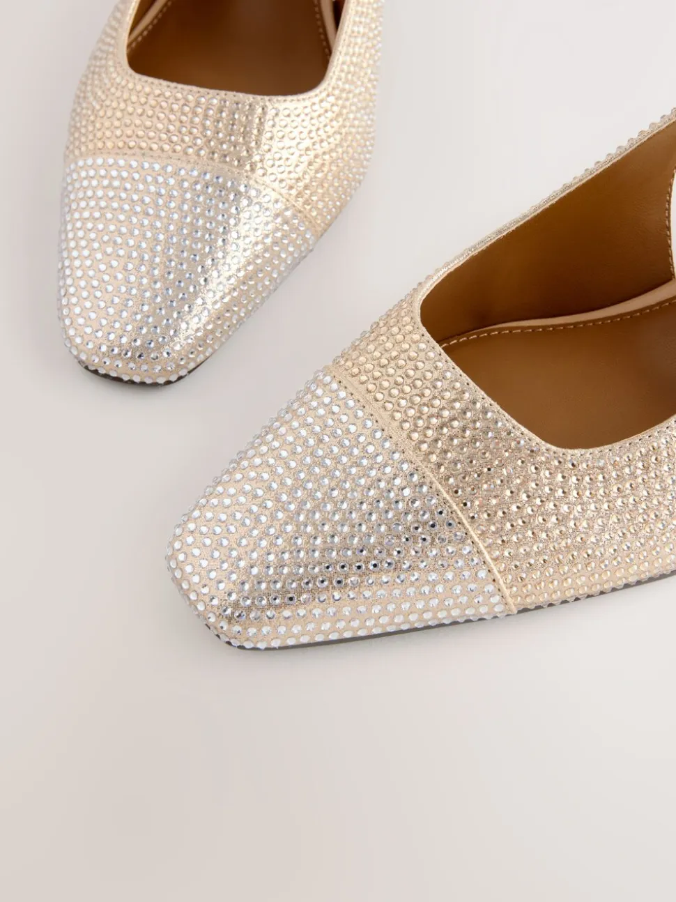 Goud - Forever Comfort® Square Toe Slingback Block Heels