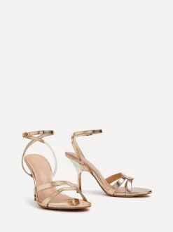 Goud - Linzi Bronte Heeled Sandals with Double Front Strap