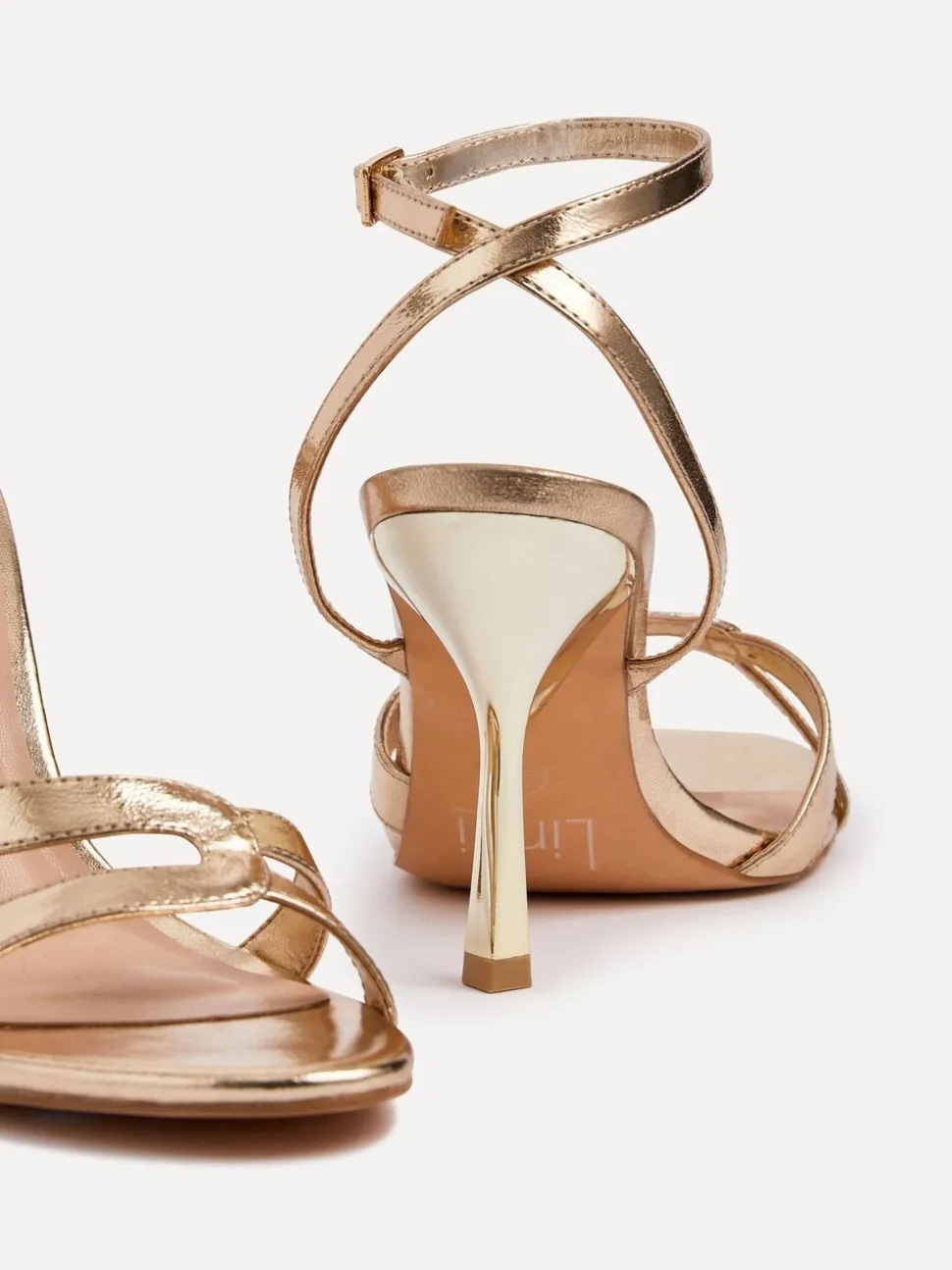 Goud - Linzi Bronte Heeled Sandals with Double Front Strap