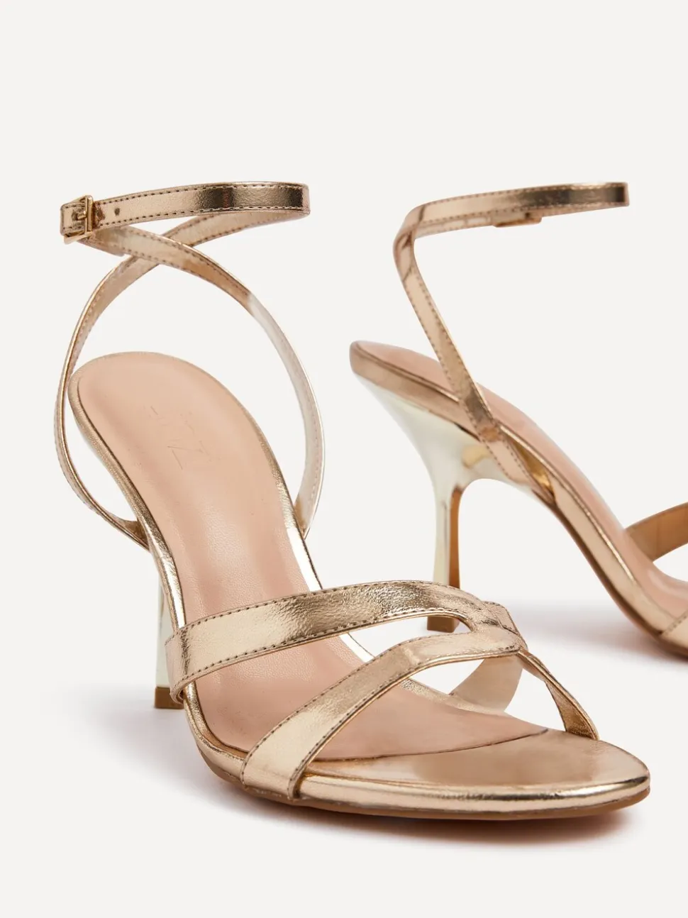 Goud - Linzi Bronte Heeled Sandals with Double Front Strap