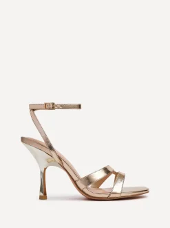 Goud - Linzi Bronte Heeled Sandals with Double Front Strap