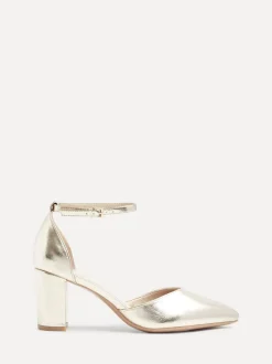 Goud - Linzi Davina pumps met blokhak en dichte hiel