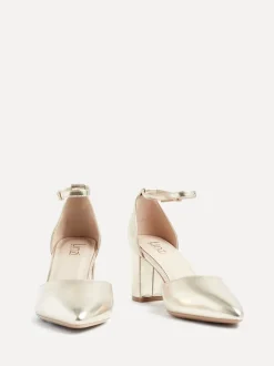 Goud - Linzi Davina pumps met blokhak en dichte hiel
