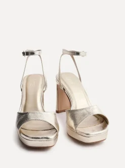 Goud - Linzi Diva Platform Block Heels