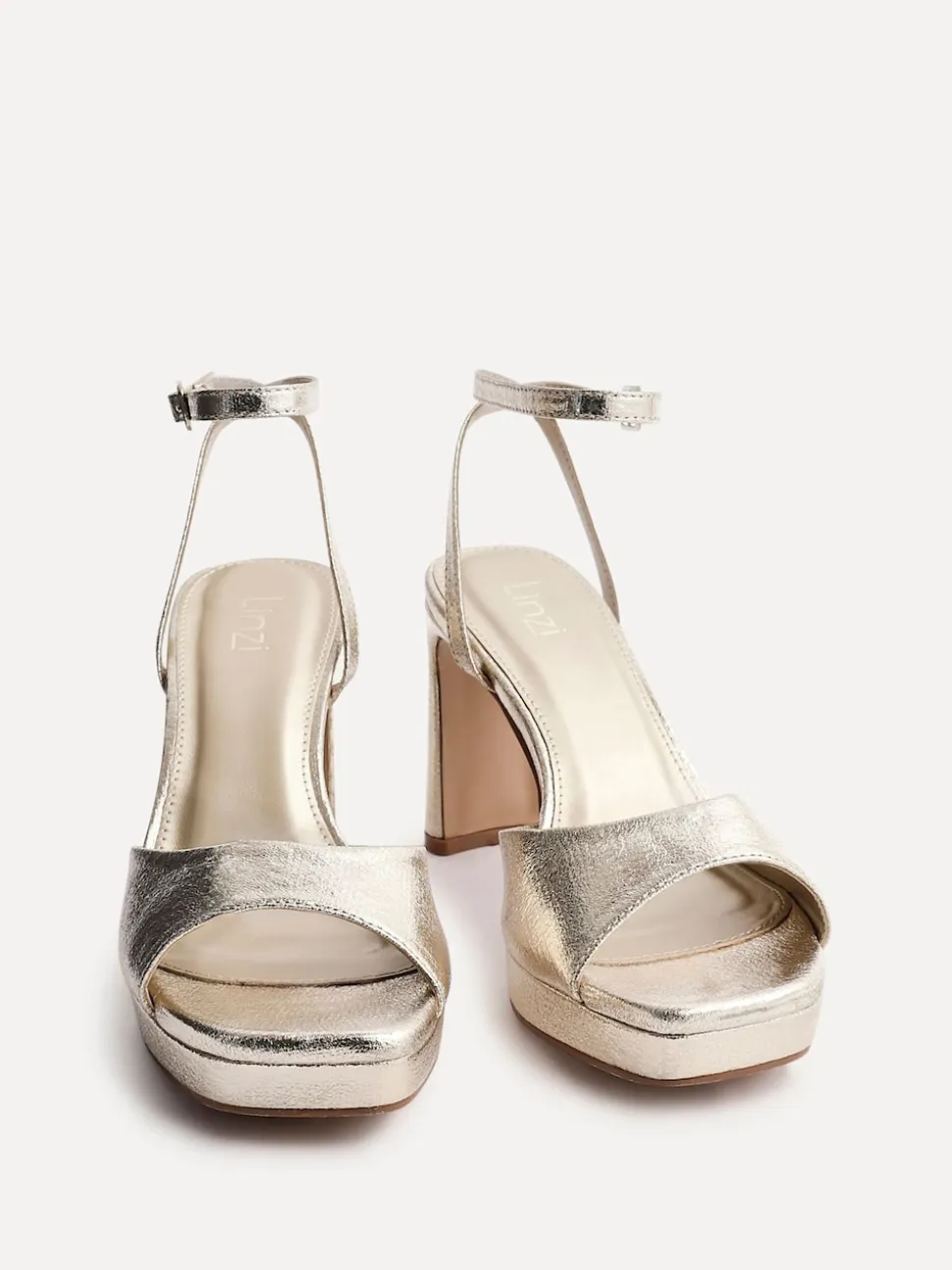 Goud - Linzi Diva Platform Block Heels