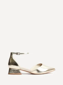 Goud - Linzi Dolly pumps met lage blokhak en wijde pasvorm