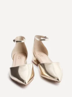 Goud - Linzi Dolly pumps met lage blokhak en wijde pasvorm